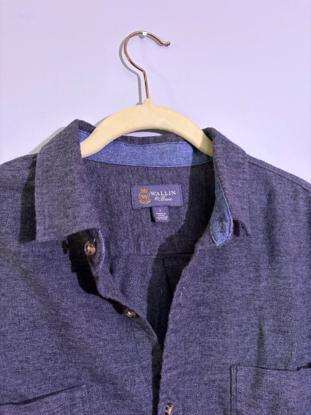 Wallin & Bros Flannel Button Down – Charcoal Gray (Men’s L)